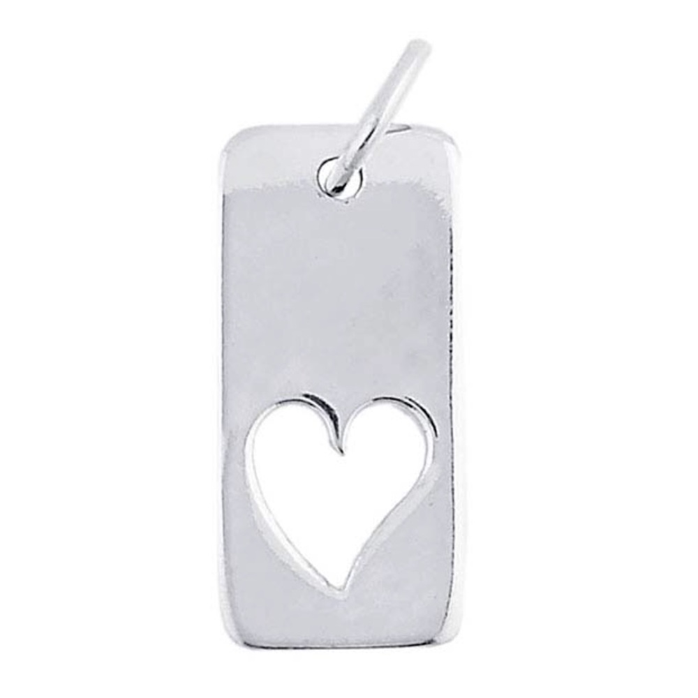 Sterling Silver “Rectangle Heart” Charm